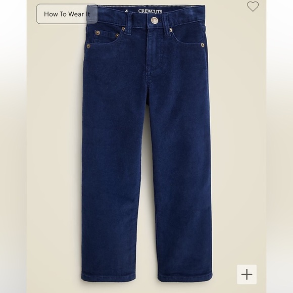NWOT j crew dark evening Kids' classic-fit stretch corduroy pant - Picture 1 of 4